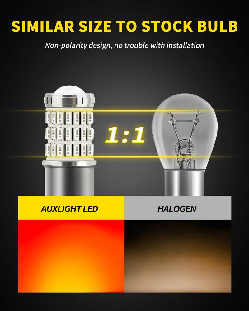 AUXLIGHT 2057 1157 2357 7528 2057A 1157A 2357A LED Bulbs Brilliant Red, Ultra Bright 60-SMD LED Replacement for Brake/Tail Lights, Blinker Lights, Turn Signal/Parking or Running Lights (Pack of 2) - Image 4